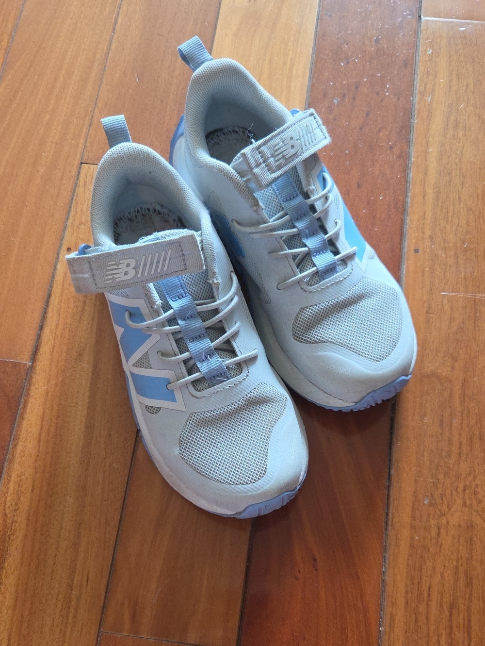 New Balance Kids Light Blue and White Hook-and-Loop Sneakers